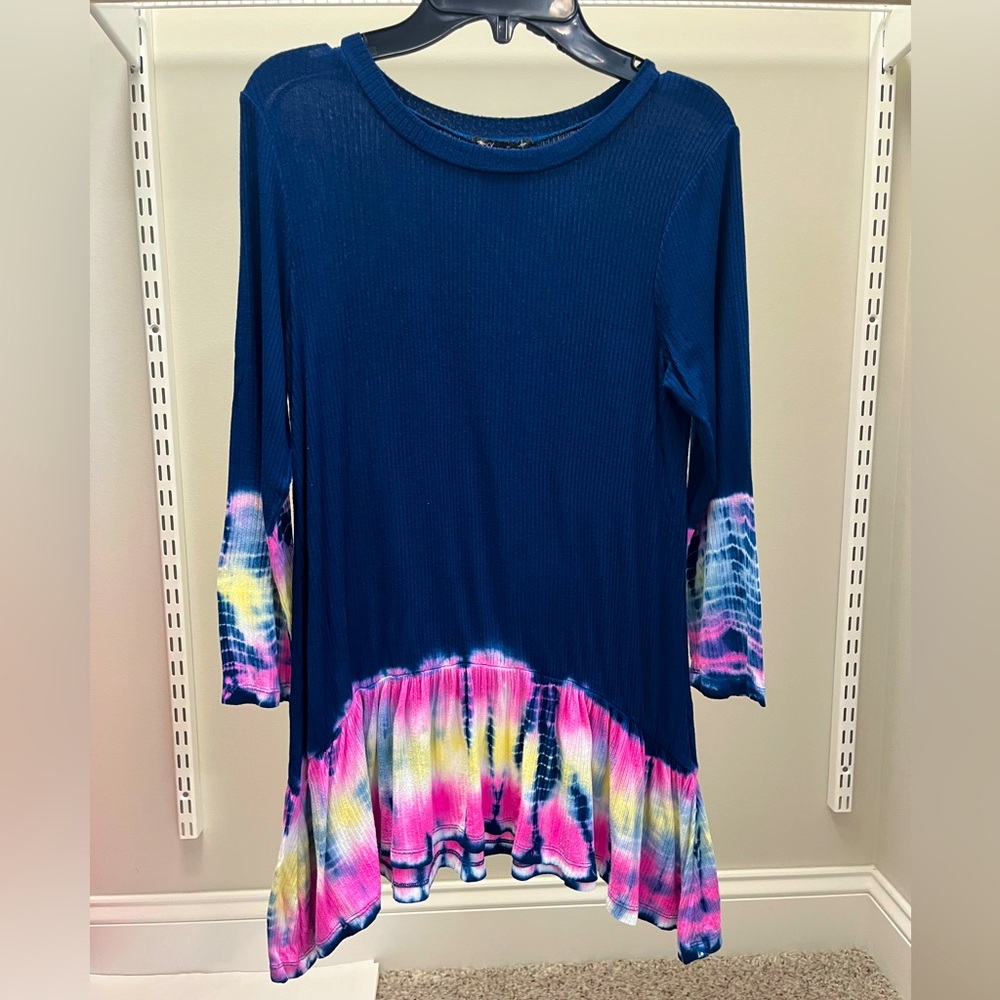 Xtraordinary Navy and Fuschia Long Shirt, size large